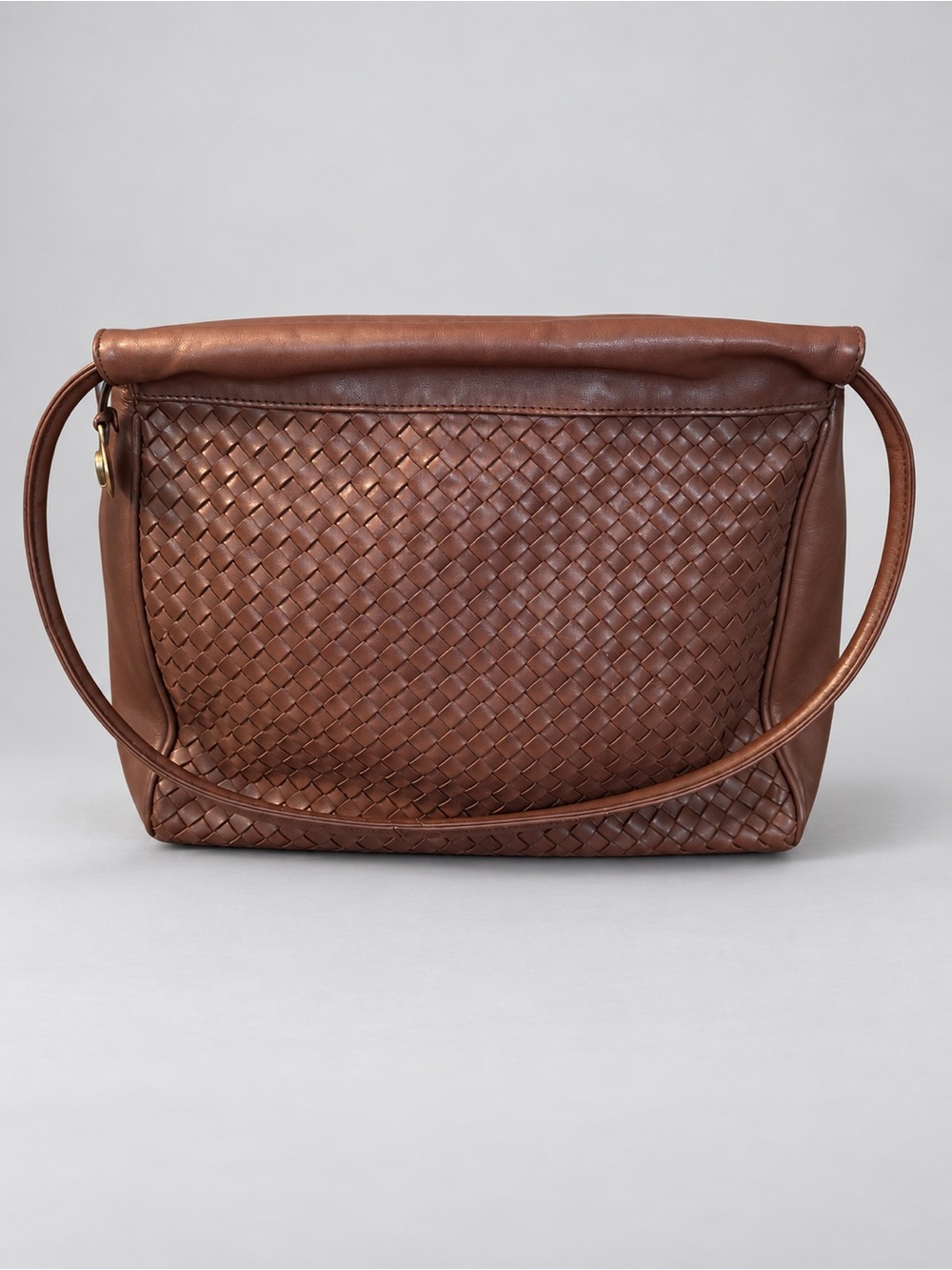 Etienne Aigner Brown Woven Leather Shoulder Bag Purse